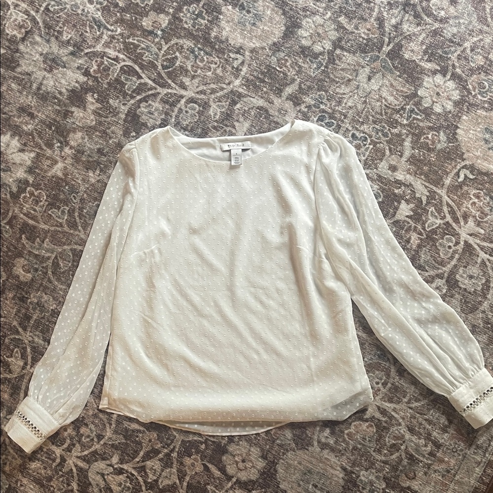 White House Black Market Clip Dot Blouse
